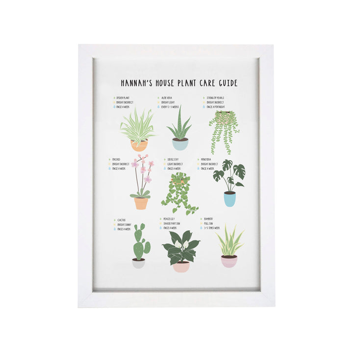 Buy Personalised Plants Guide White A4 Framed Print at www.giftsfinder.co.uk