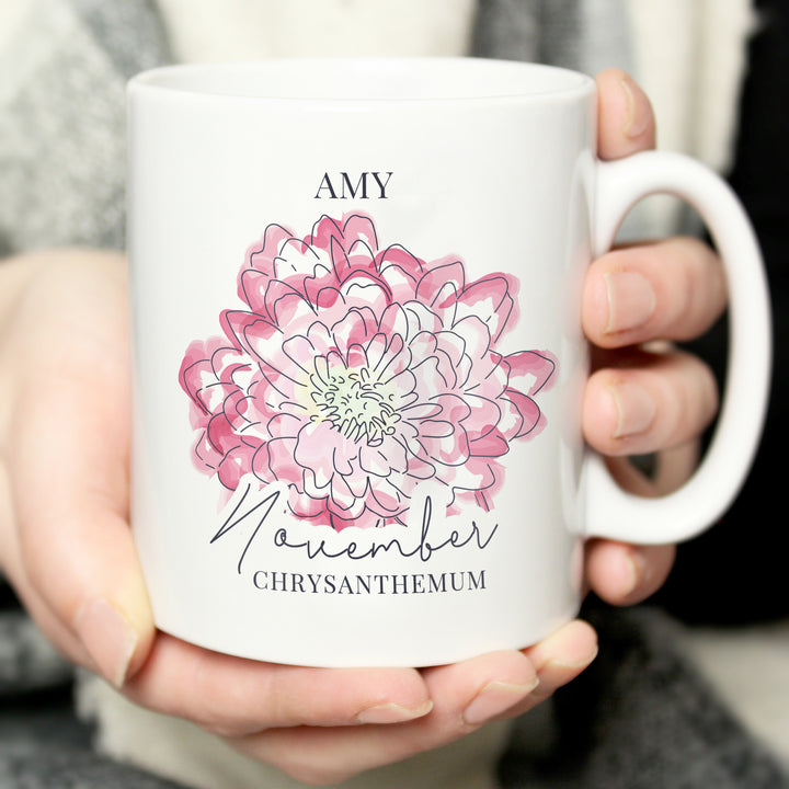 Buy Personalised Flower of the Month Mug available now at www.giftsfinder.co.uk