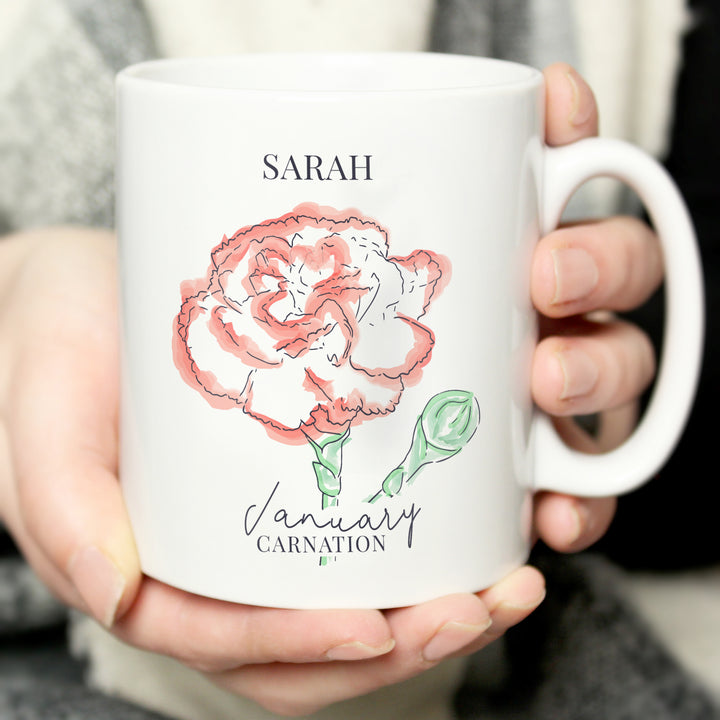 Buy Personalised Flower of the Month Mug available now at www.giftsfinder.co.uk