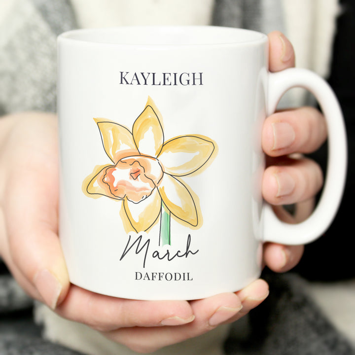 Buy Personalised Flower of the Month Mug available now at www.giftsfinder.co.uk