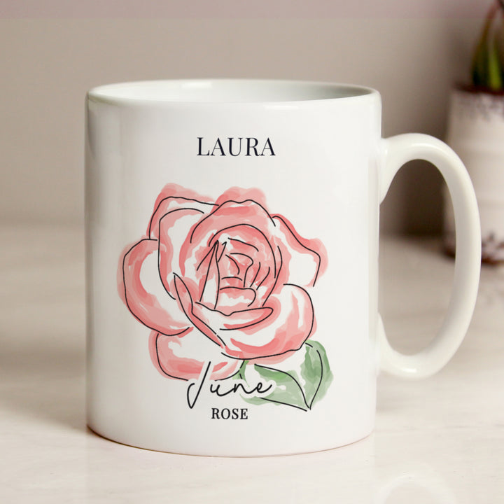 Buy Personalised Flower of the Month Mug available now at www.giftsfinder.co.uk