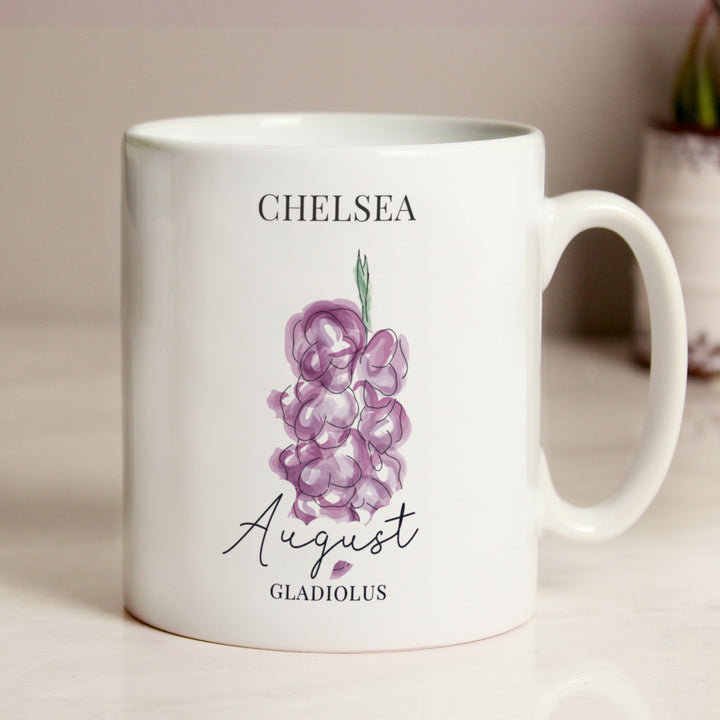 Buy Personalised Flower of the Month Mug available now at www.giftsfinder.co.uk