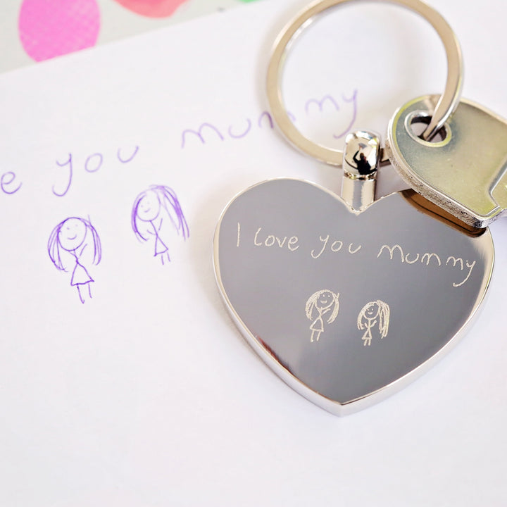 Hearts Forever Keychain With Handwriting Engraving - Wear We Met