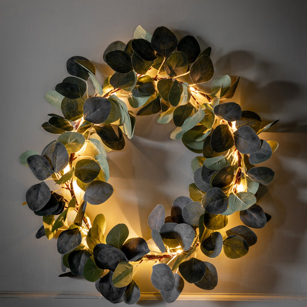 LED Eucalyptus Wreath