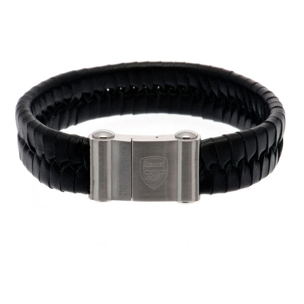 Arsenal FC Single Plait Leather Bracelet