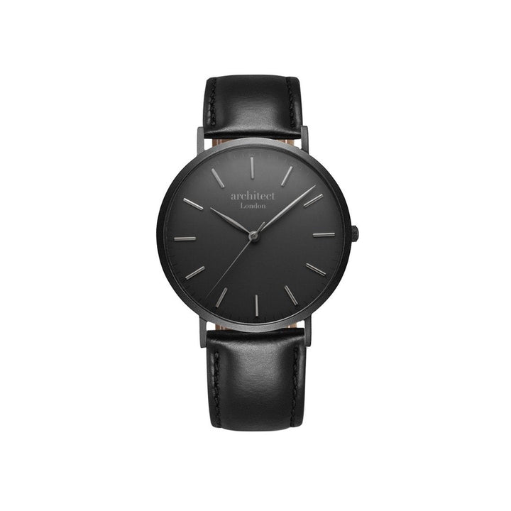 Modern Font Engraving - Men's Minimalist Watch + Jet Black Strap - Wear We Met