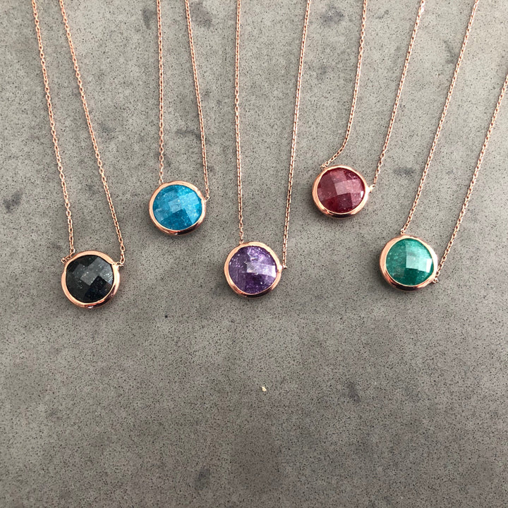 Round shape natural stone Necklaces - part of the  collection