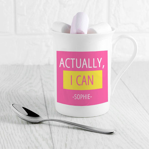 Actually I Can Bone China Mug (Personalised Mugs) available to buy now at www.giftsfinder.co.uk