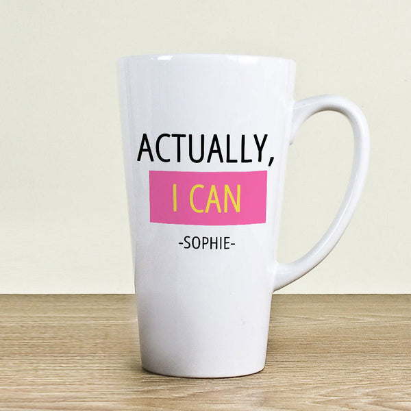 Actually I Can Latte Mug (Personalised Mugs) available to buy now at www.giftsfinder.co.uk