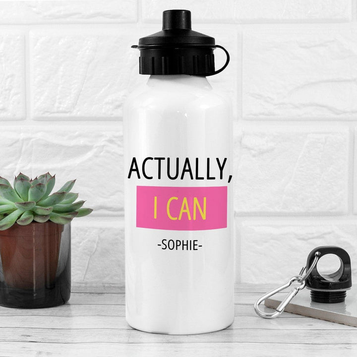 Actually I Can White Water Bottle (Personalised Water Bottles) available to buy now at www.giftsfinder.co.uk