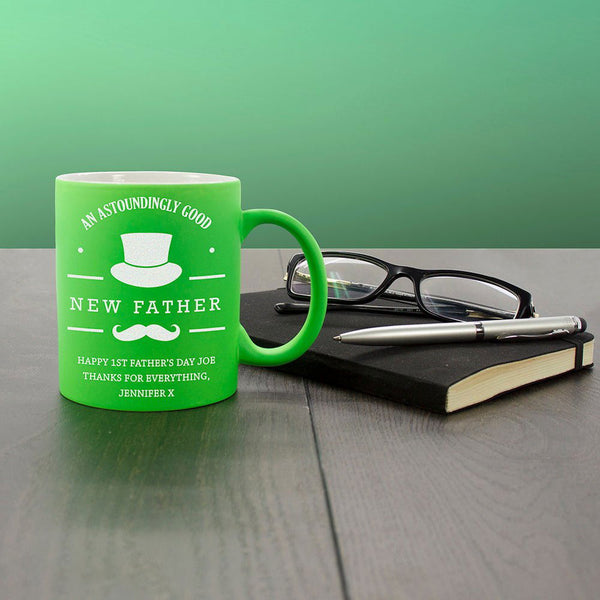 An Astoundingly Good New Father Matte Coloured Mug (Personalised Mugs) available to buy now at www.giftsfinder.co.uk