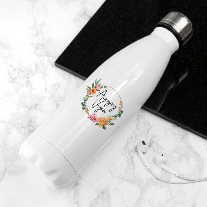 Annoying Vegan Floral - Mouthy Water Bottle () available to buy now at www.giftsfinder.co.uk