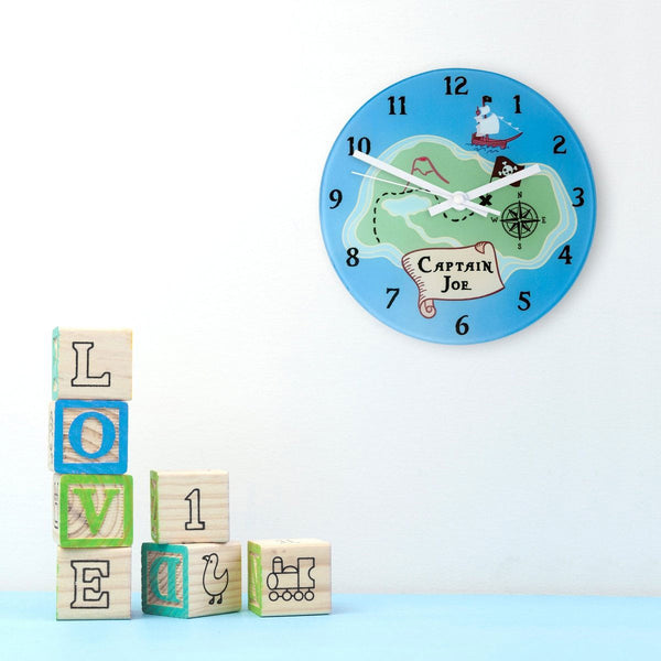 Arrrr! Personalised Pirate Wall Clock (Personalised Clocks) available to buy now at www.giftsfinder.co.uk