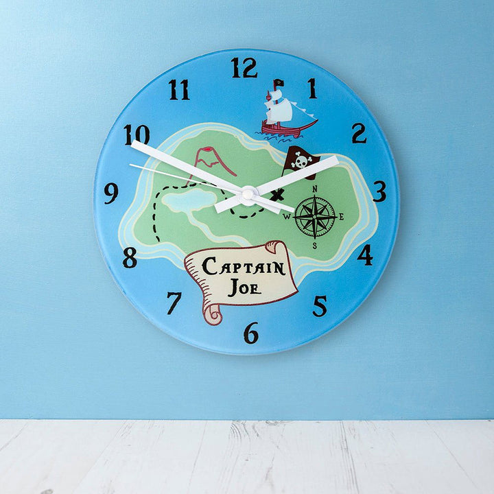 Buy Arrrr! Personalised Pirate Wall Clock at www.giftsfinder.co.uk