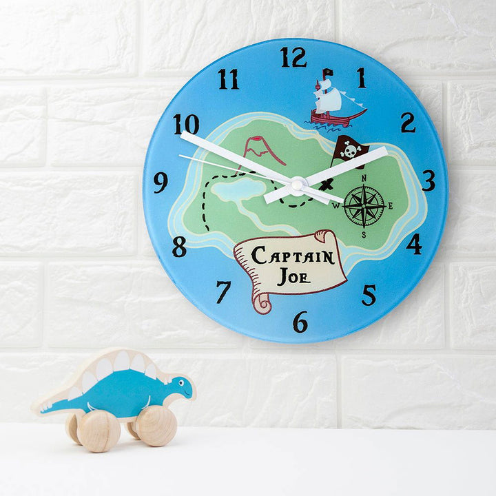 Buy Arrrr! Personalised Pirate Wall Clock at www.giftsfinder.co.uk