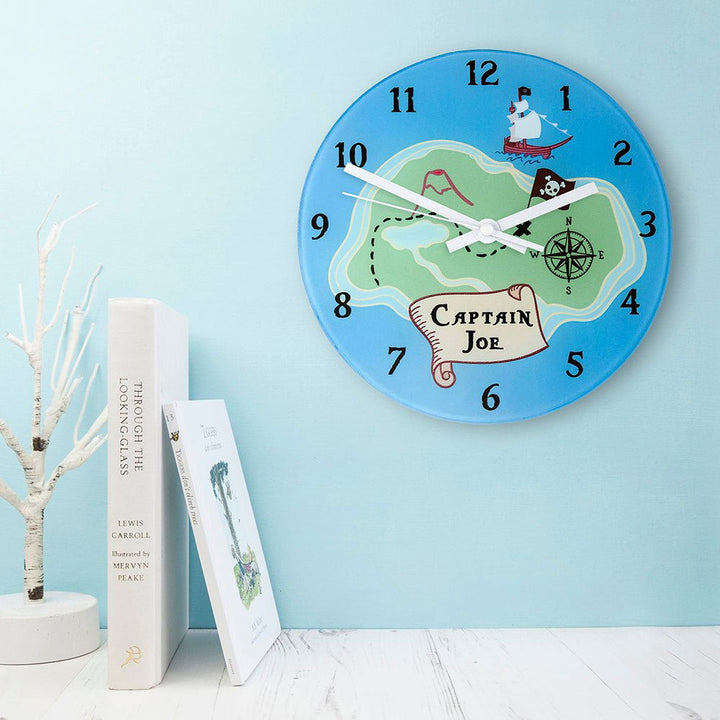 Buy Arrrr! Personalised Pirate Wall Clock at www.giftsfinder.co.uk