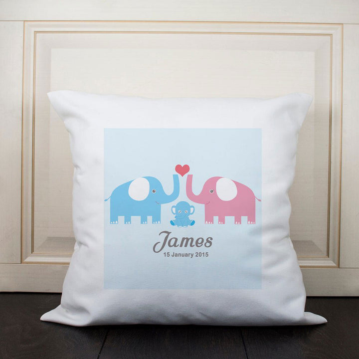 Baby Cushion Cover - Elephants (Blue) () available to buy now at www.giftsfinder.co.uk