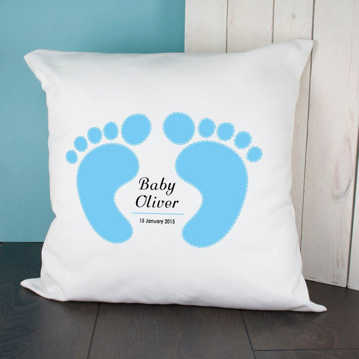 Baby Cushion Cover - Feet (Blue) () available to buy now at www.giftsfinder.co.uk