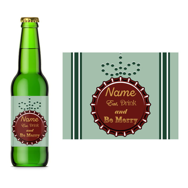 Beer Bottle Label with Bottle Cap Bauble Design () available to buy now at www.giftsfinder.co.uk