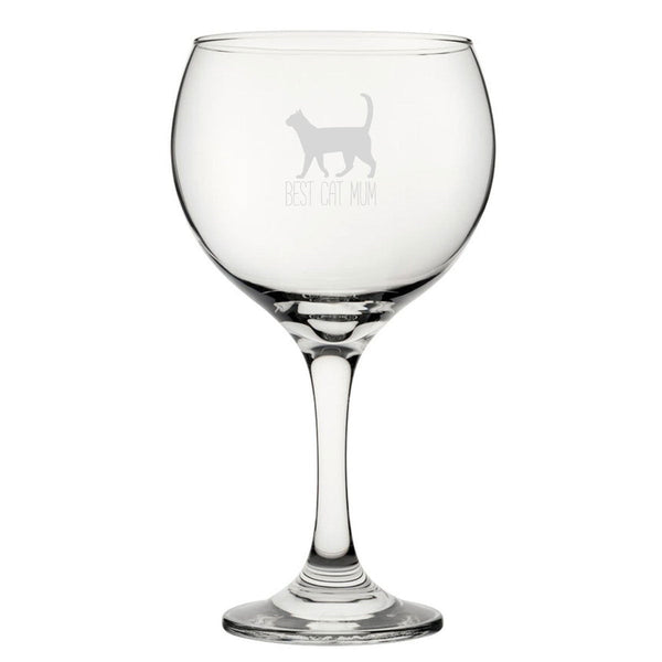 Best Cat Dad - Engraved Novelty Gin Balloon Cocktail Glass (Stemware) available to buy now at www.giftsfinder.co.uk