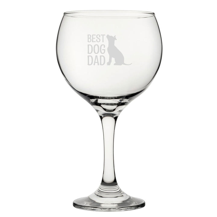 Best Dog Dad - Engraved Novelty Gin Balloon Cocktail Glass - available to buy online at www.giftsfinder.co.uk