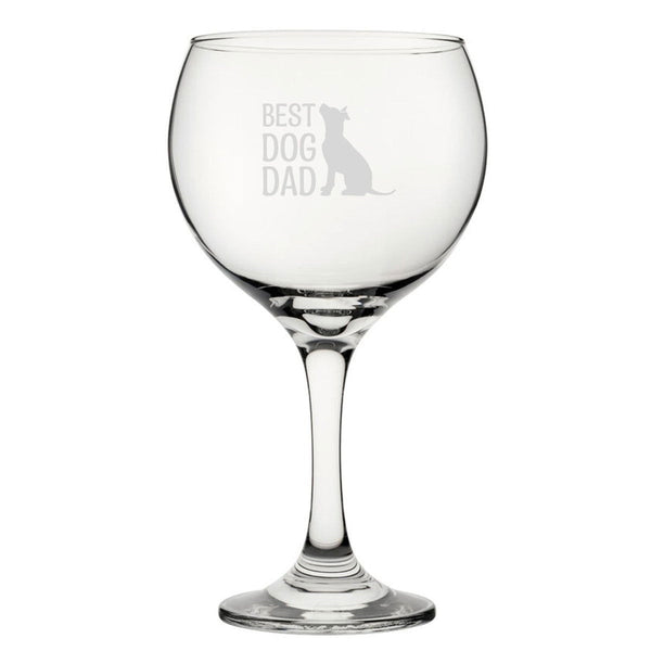 Best Dog Dad - Engraved Novelty Gin Balloon Cocktail Glass (Stemware) available to buy now at www.giftsfinder.co.uk