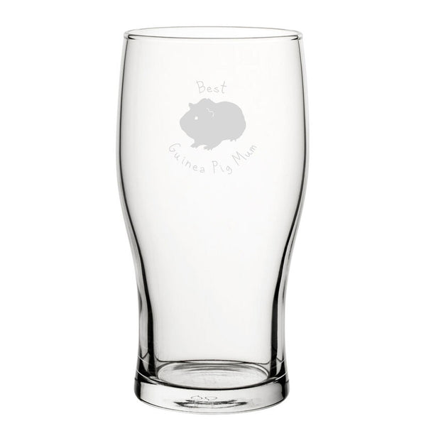 Best Guinea Pig Dad - Engraved Novelty Tulip Pint Glass - available to buy online at www.giftsfinder.co.uk