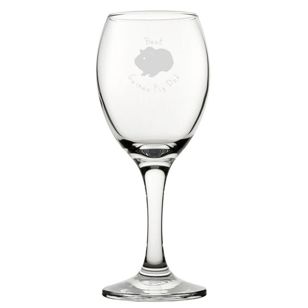 Best Guinea Pig Dad - Engraved Novelty Wine Glass - available to buy online at www.giftsfinder.co.uk