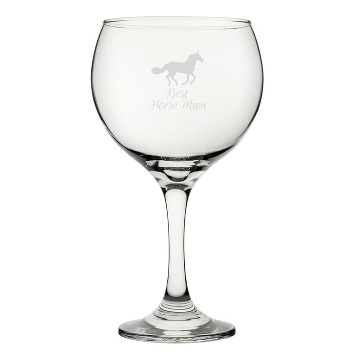 Best Horse Dad - Engraved Novelty Gin Balloon Cocktail Glass - available to buy online at www.giftsfinder.co.uk