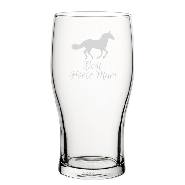 Best Horse Dad - Engraved Novelty Tulip Pint Glass - available to buy online at www.giftsfinder.co.uk