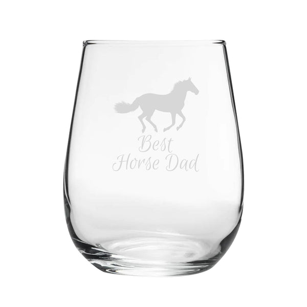 Best Horse Mum - Engraved Novelty Stemless Wine Gin Tumbler - available to buy online at www.giftsfinder.co.uk