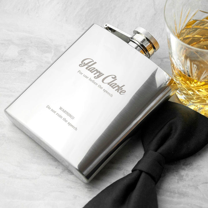 Best Man The Speech Hip Flask () available to buy now at www.giftsfinder.co.uk