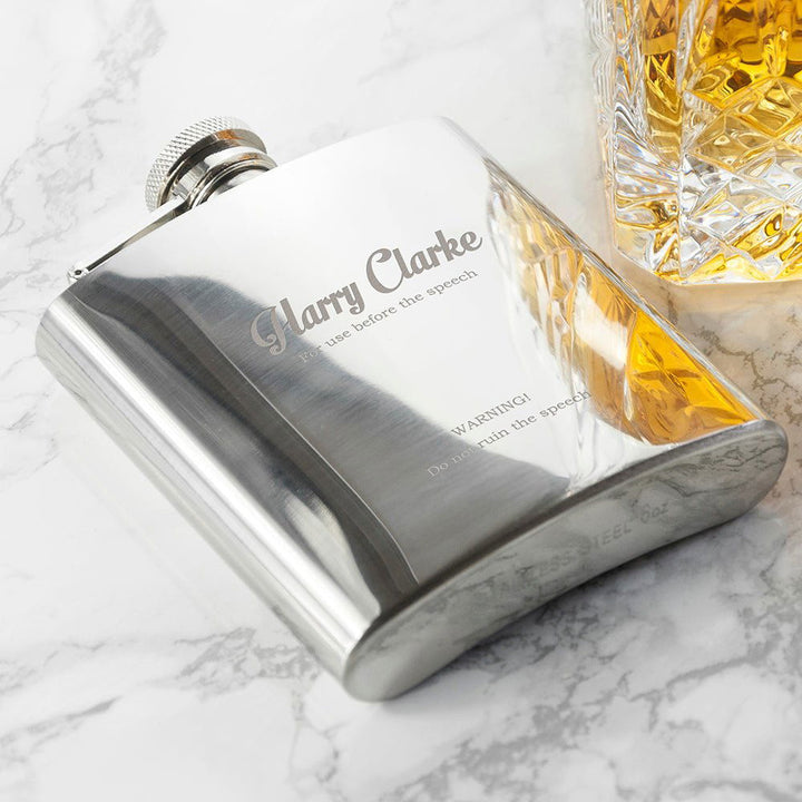 Best Man The Speech Hip Flask () available to buy now at www.giftsfinder.co.uk