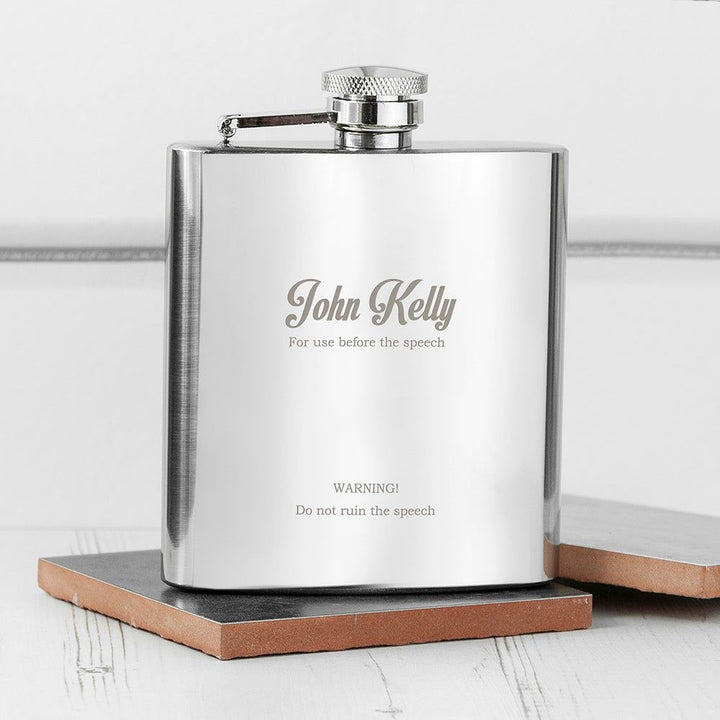 Best Man The Speech Hip Flask () available to buy now at www.giftsfinder.co.uk