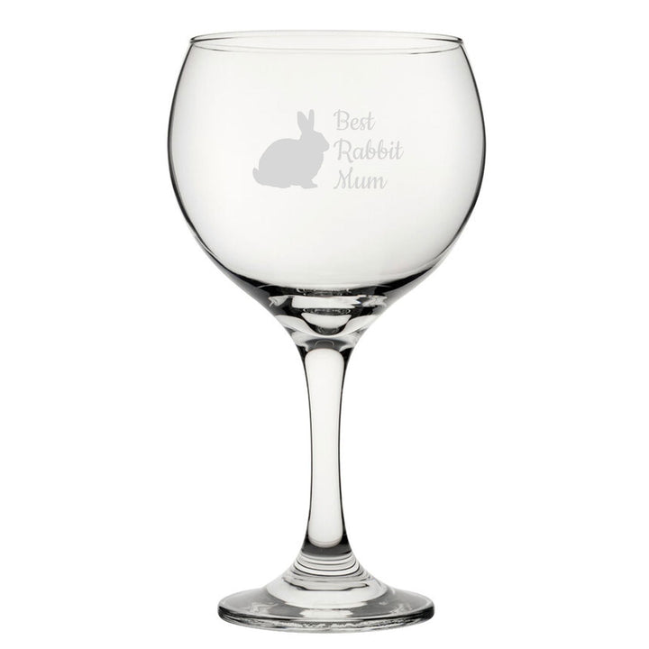 Best Rabbit Dad - Engraved Novelty Gin Balloon Cocktail Glass - available to buy online at www.giftsfinder.co.uk