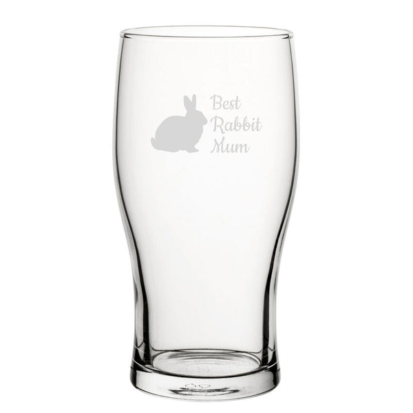 Best Rabbit Dad - Engraved Novelty Tulip Pint Glass - available to buy online at www.giftsfinder.co.uk