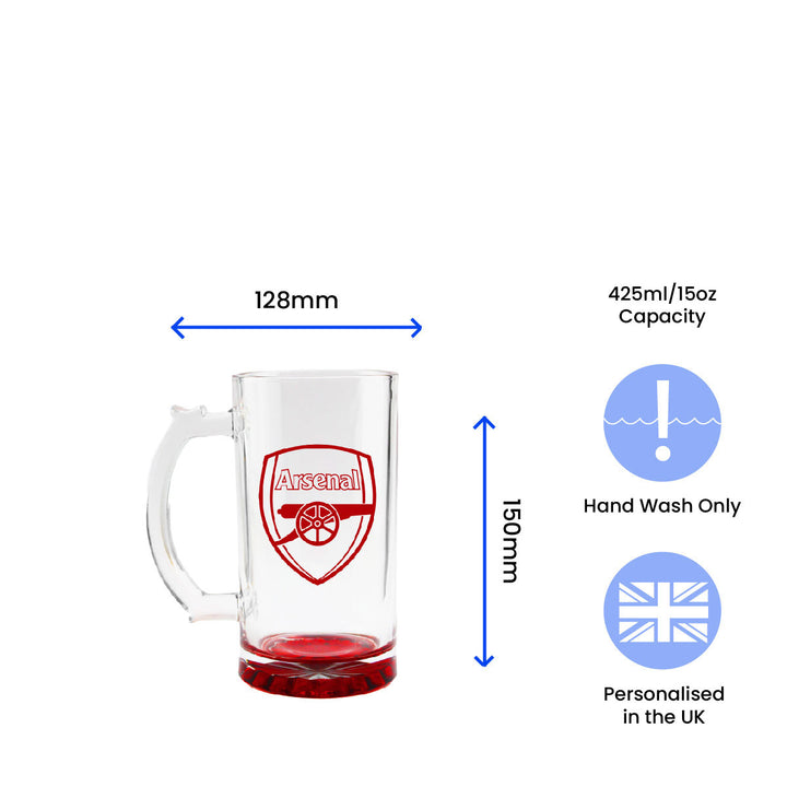 Engraved Official Arsenal 20oz Beer Mug, Gift Boxed Image 5