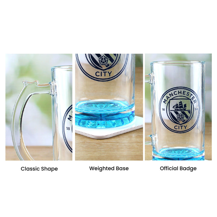 Engraved Official Manchester City 20oz Beer Mug, Gift Boxed Image 7