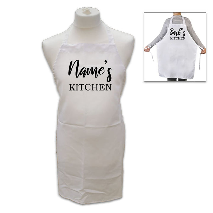 Personalised White Adult Apron - Name's Kitchen Image 1