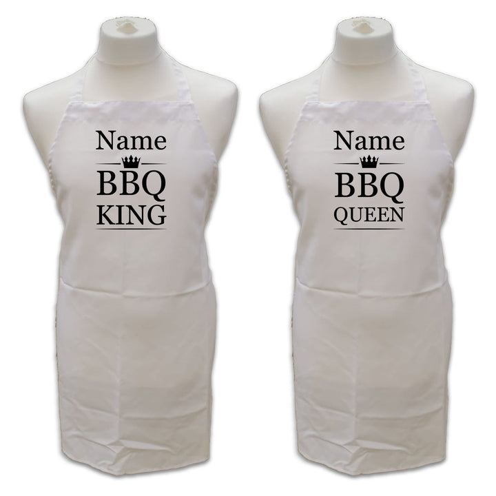 Personalised White Adult Apron, Name - BBQ King or Queen Image 2