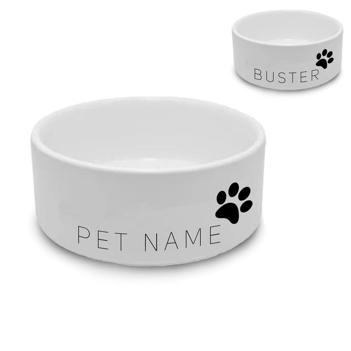 Personalised Dog Bowl with Name and Paw Print Image 1