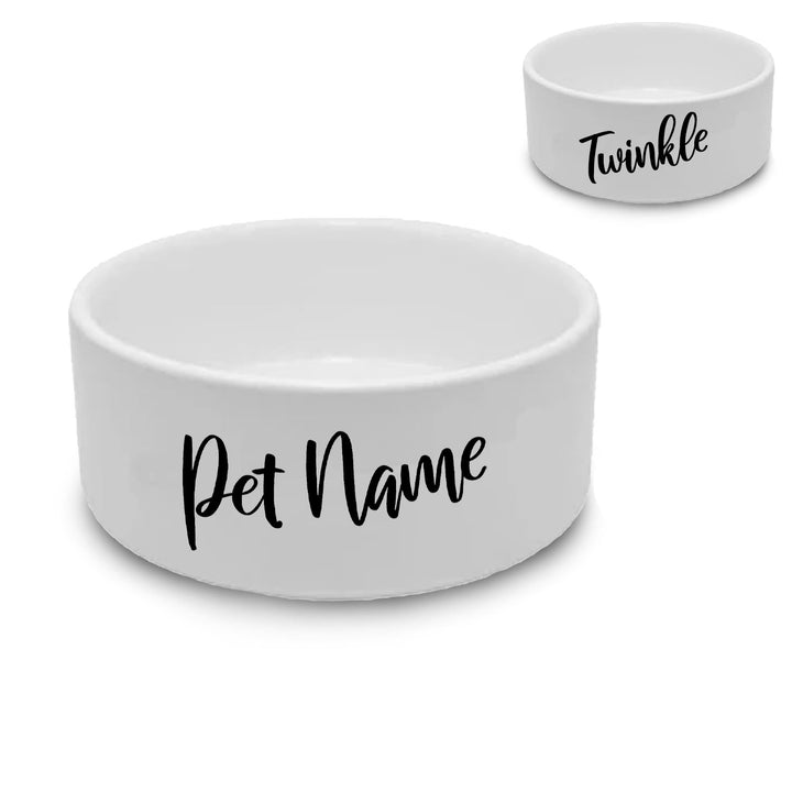 Personalised Cat Bowl with Slanted Name Image 1