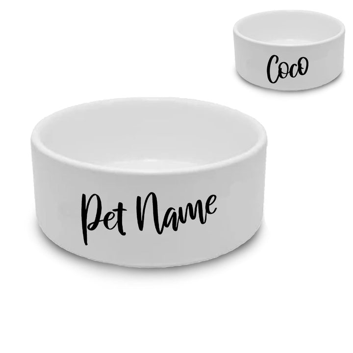 Personalised Small Pet Bowl with Slanted Name