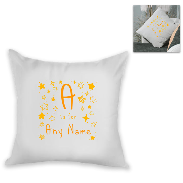 Personalised Cushion - Letter Is For Name Design In Yellow - part of the  collection