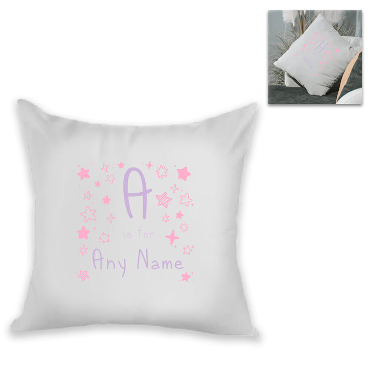 Personalised Cushion - Letter Is For Name Design In Pink - part of the  collection