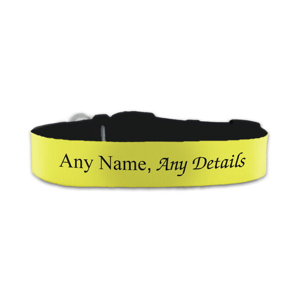 Personalised Small Dog Collar With Yellow Background - part of the  collection