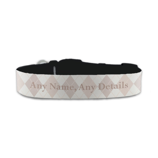 Personalised Small Dog Collar With Square Pattern Background - part of the  collection