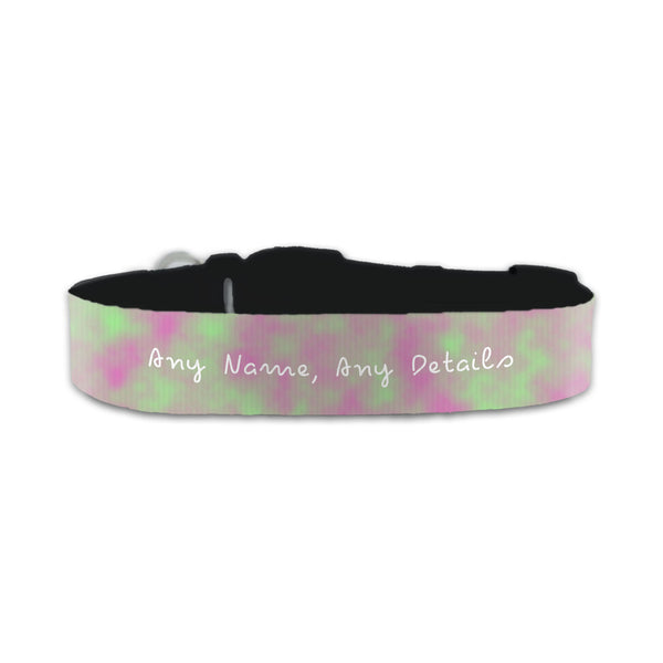 Personalised Small Dog Collar With Pinky Green Background - part of the  collection