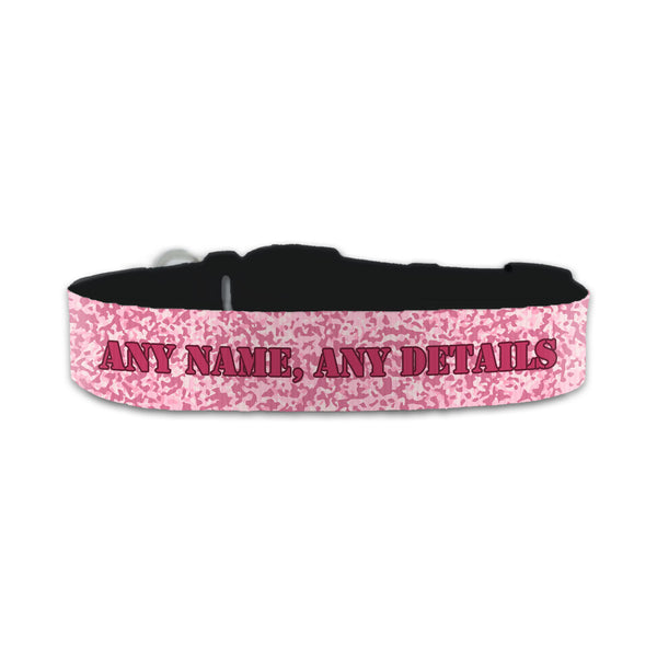 Personalised Small Dog Collar With Pink Camo Background - part of the  collection