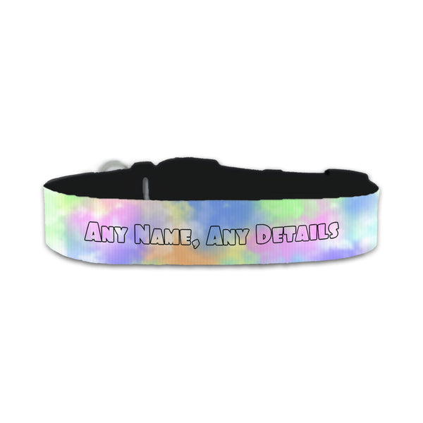 Personalised Small Dog Collar With Coloured Clouds Background - part of the  collection